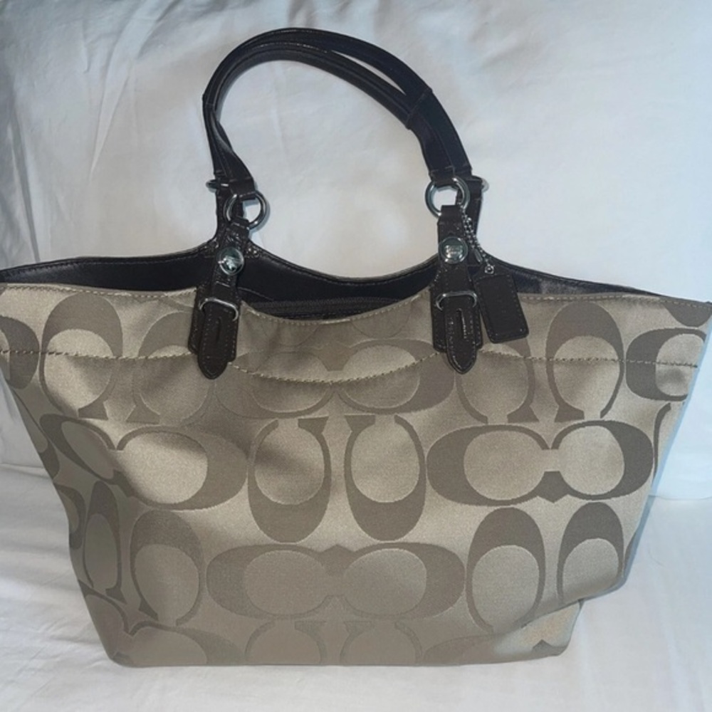 Coach Tan and Brown Signature Tote​